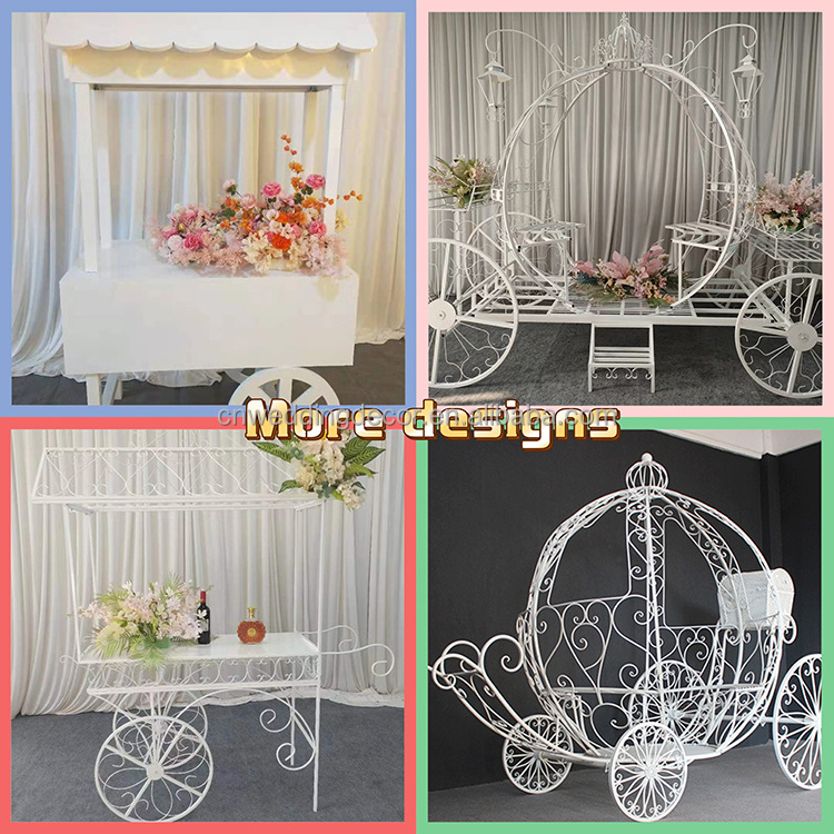 Hot Selling Handmade Sweet Candy Cart Metal Pumpkin Carriage For Sale Wedding Cart Market Cart For Decoration