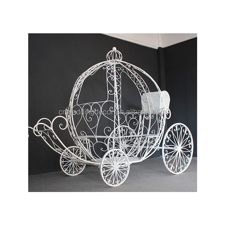 Hot Selling Handmade Sweet Candy Cart Metal Pumpkin Carriage For Sale Wedding Cart Market Cart For Decoration