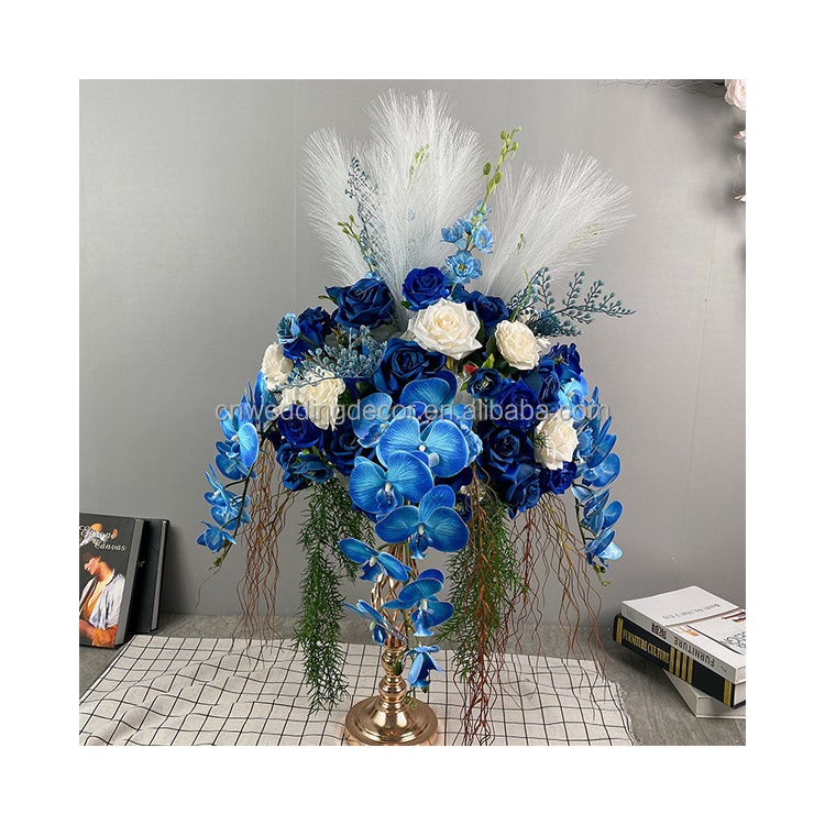 New Design Blue Flower Ball Wedding Table Centerpieces Artificial Flower Ball