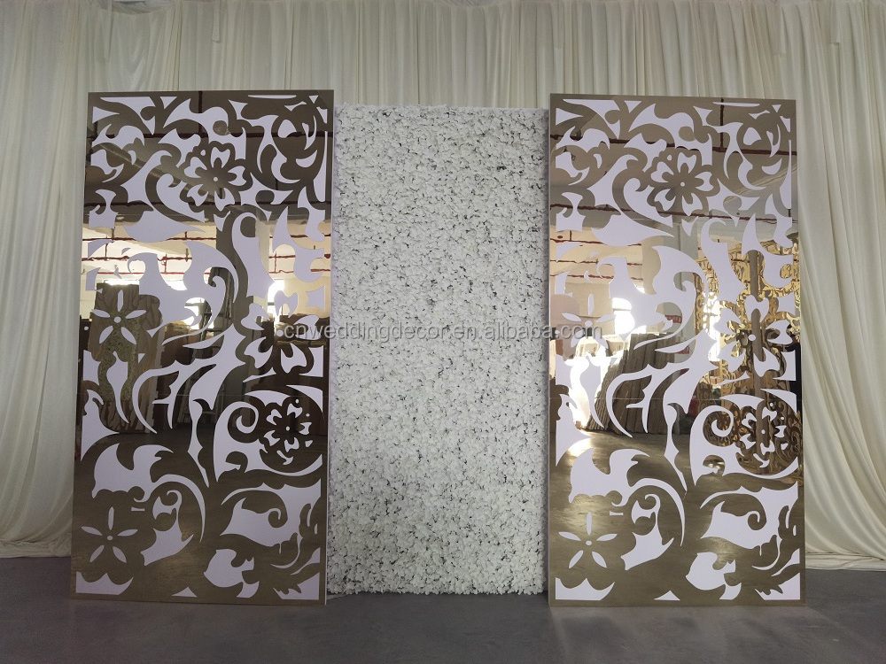 Indian style engraved white panel backdrop for event decoration wedding