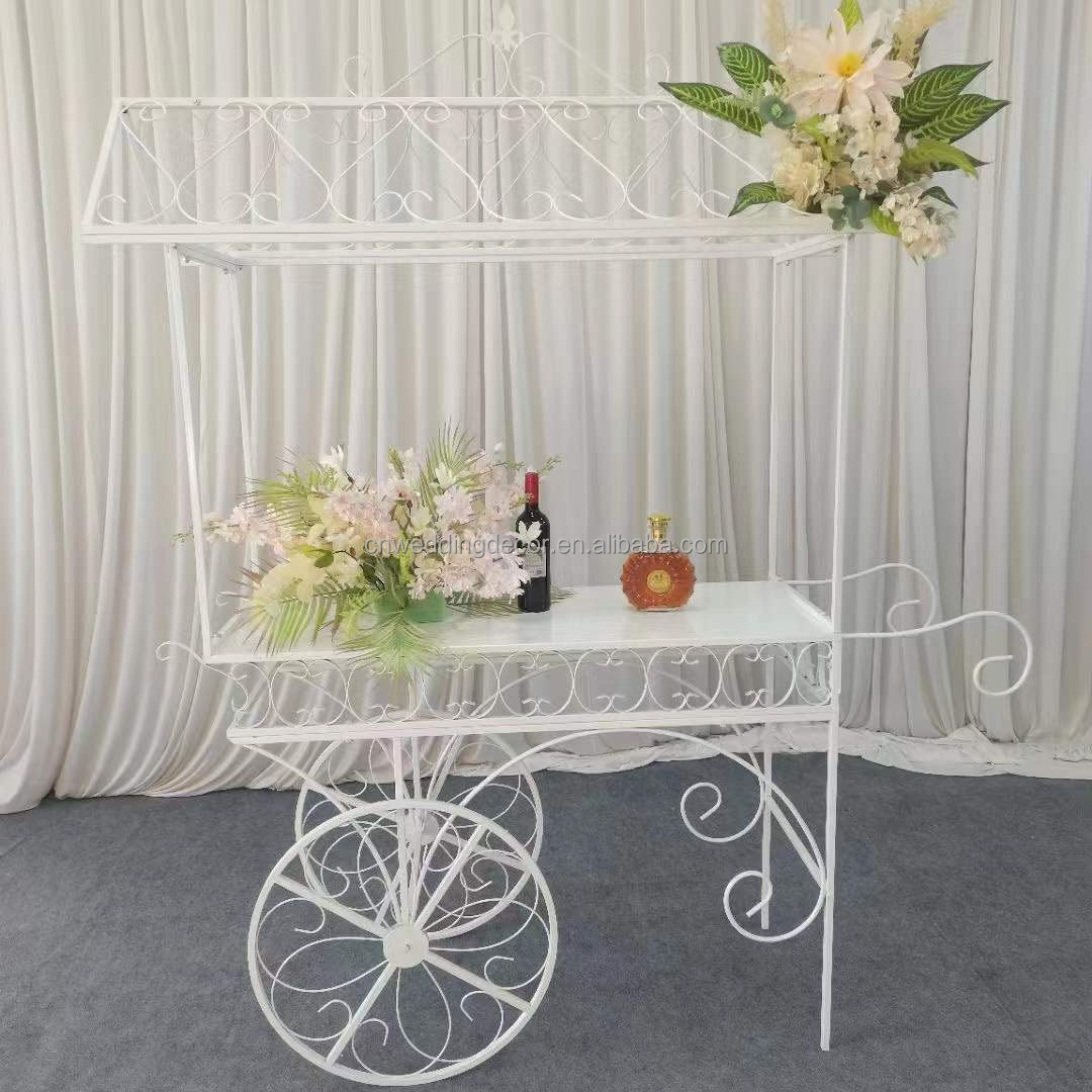 Cinderella Wedding metal white girl like cart car cake stand decoration on sale