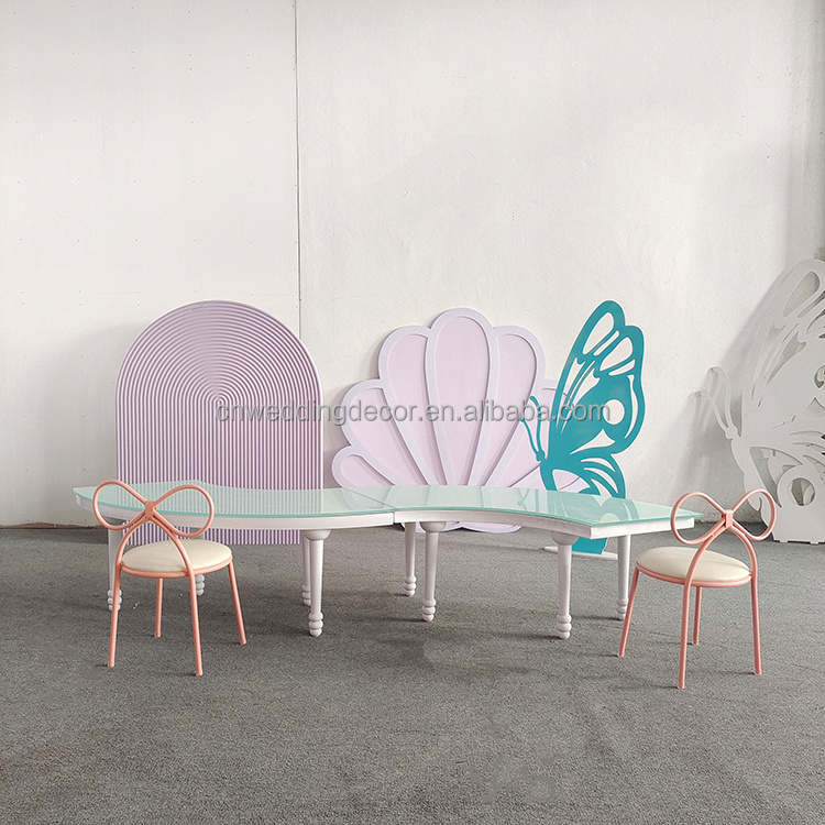 Luxury Stainless Steel Event Party Wedding Serpentine Children Kid Table