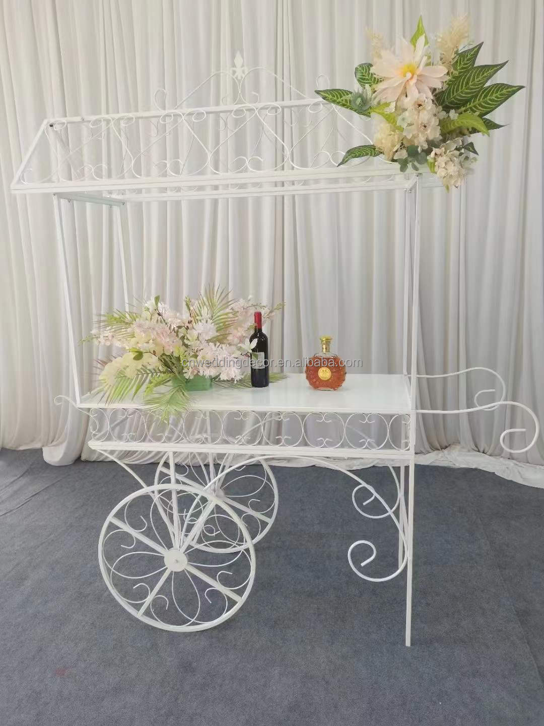 Cinderella Wedding metal white girl like cart car cake stand decoration on sale