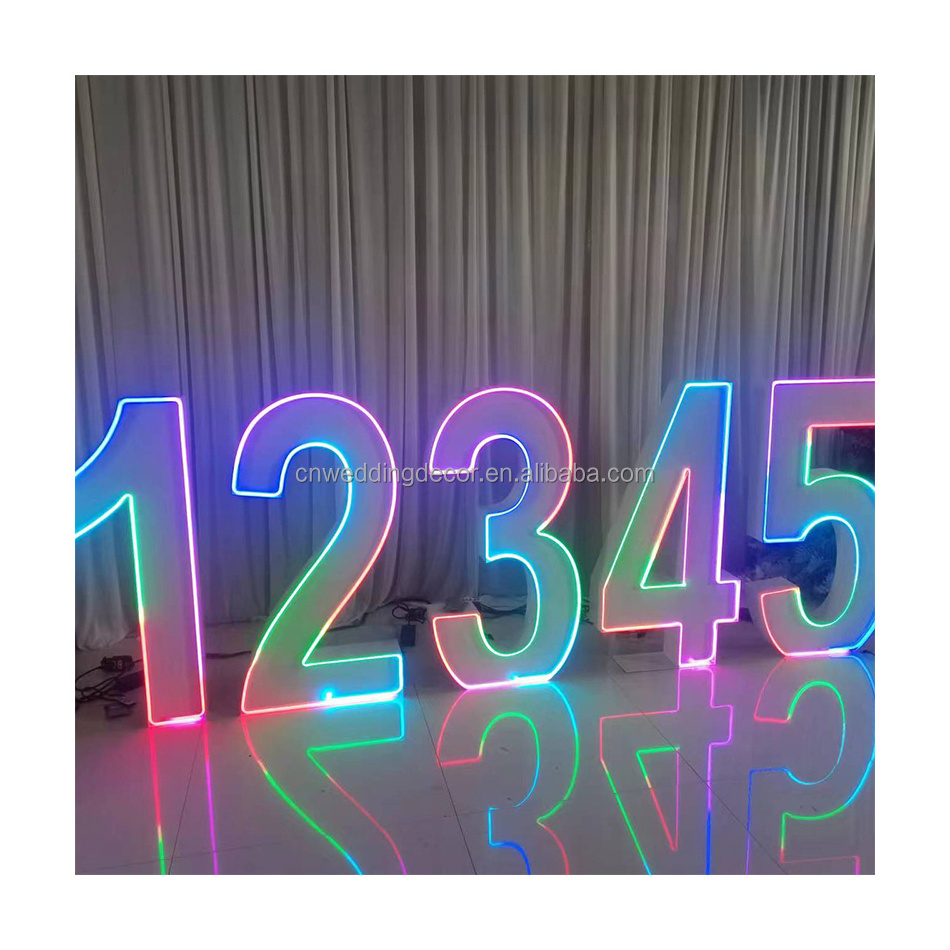 Wholesale led metal wedding letter light up marquee numbers wedding sign for party birthday backdrop decoration