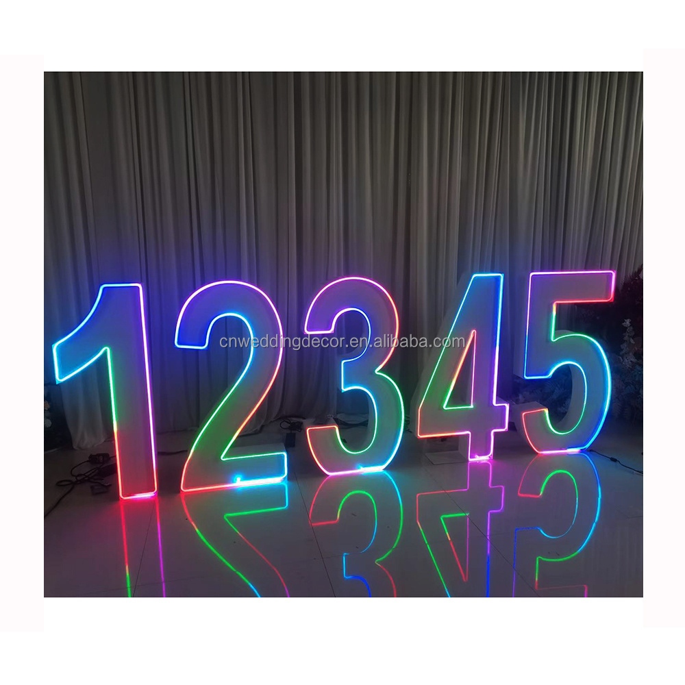 Wholesale led metal wedding letter light up marquee numbers wedding sign for party birthday backdrop decoration