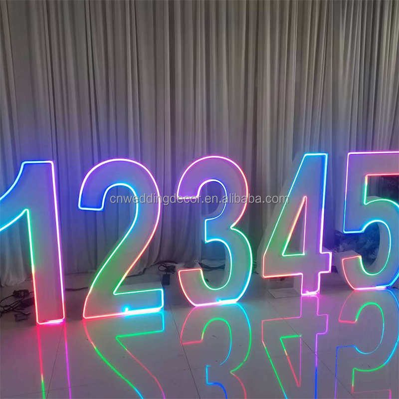 RGB Led Letter Lights Numbers Marquee Letters Mirror Light Number Wedding Sign Large Light Up Numbers