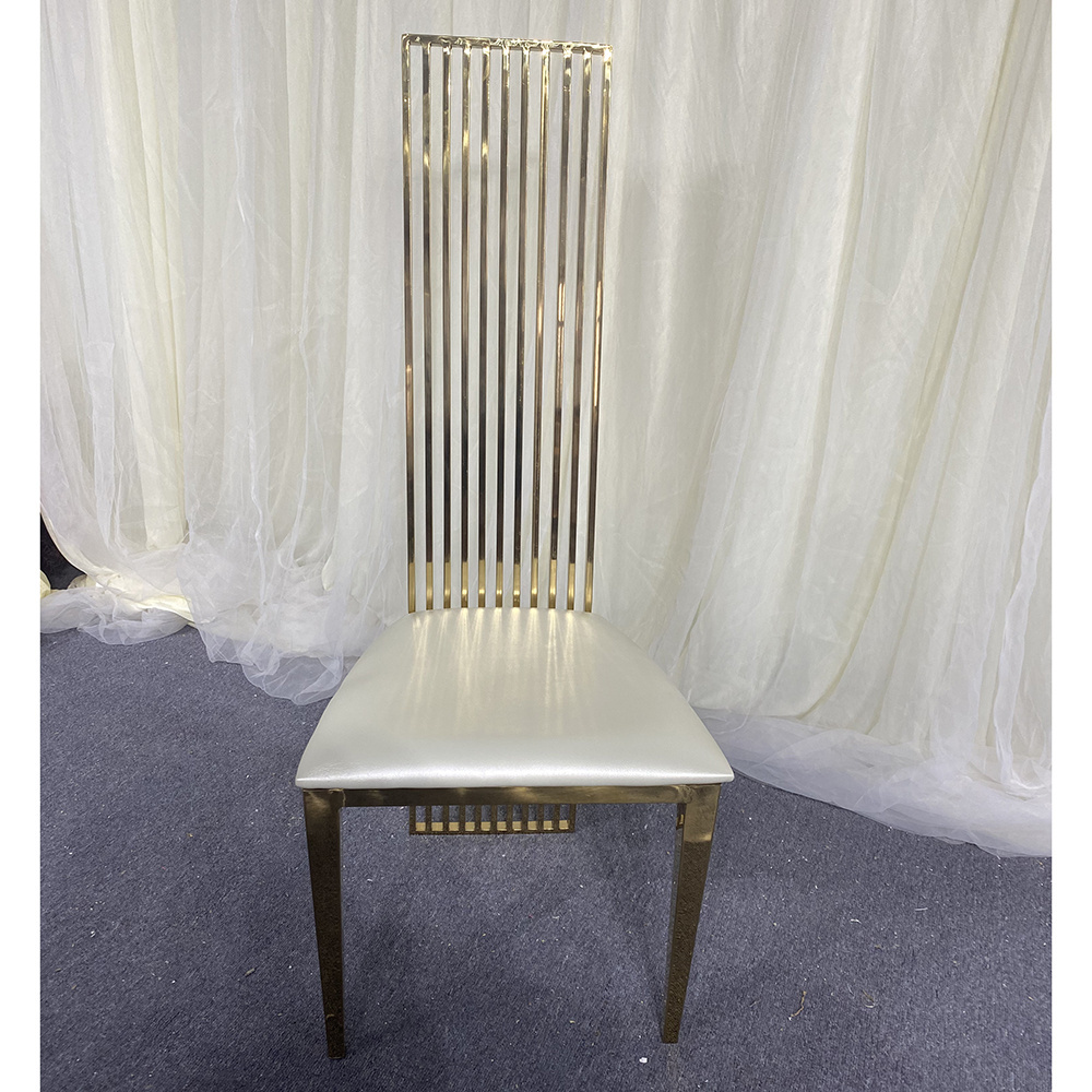 High Back Royal Throne Bridal Chair Event Gold Stainless Steel Wedding Chair for Hotel