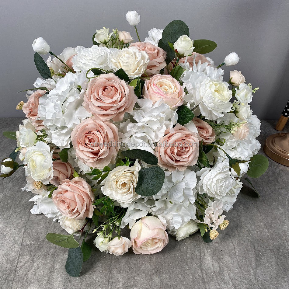 Handmade luxury artificial silk rose ball kissing ball flower centerpieces for wedding