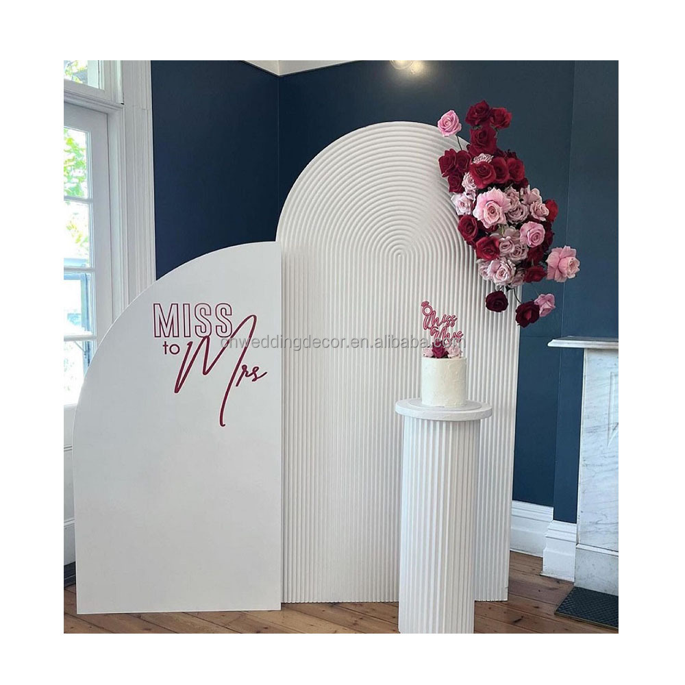 White Wedding Panel Backdrops Acrylic Wall Decoration Stand Arch Shape Decoration On Sale