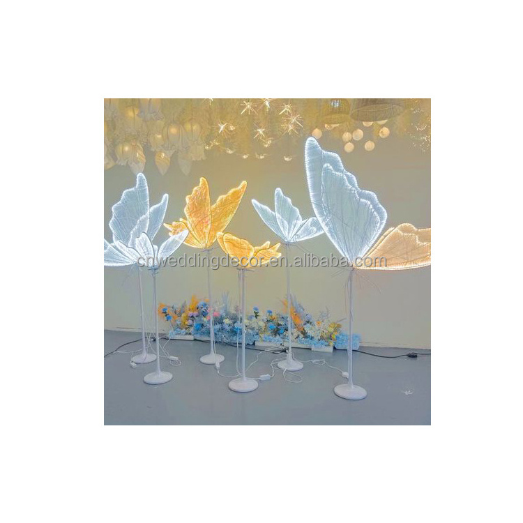 Wedding Road Lead Table Flower Stand Butterfly Wedding Led Light Rgb Event Party  Wedding Decoration