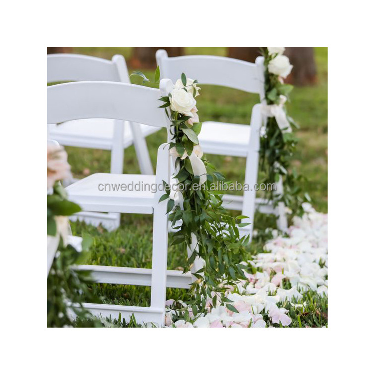 Wholesale Cheap White Chairs Resin Outdoor Folding Plastic Chair Garden Lightweight Wedding Event Decoration