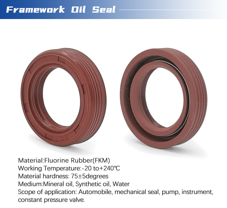 TC oil seal high temperature corrosion and wear-resistant fluorine rubber framework nitrile oil seal