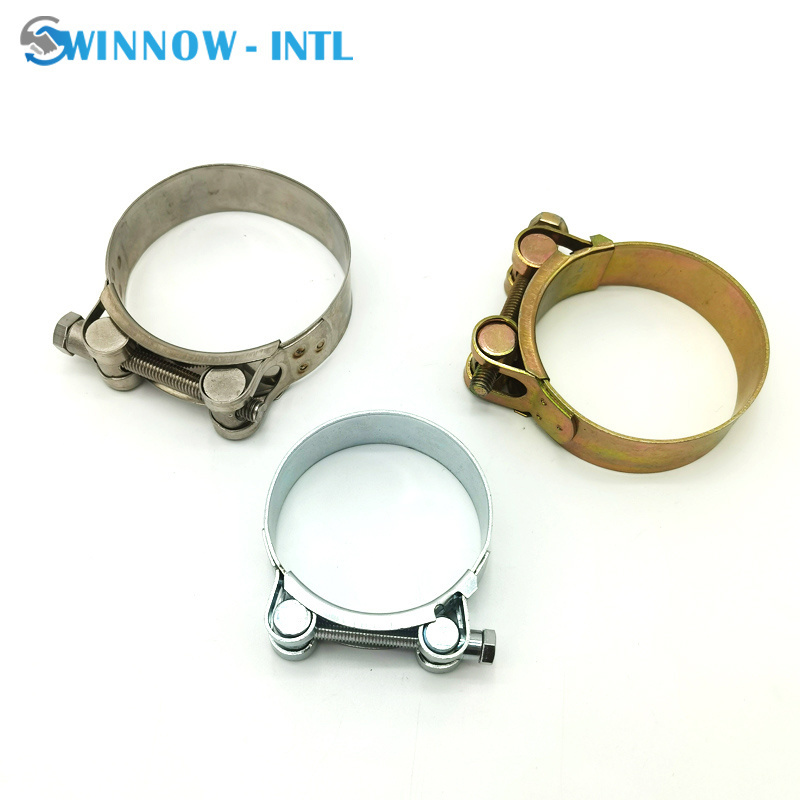 High Strength Clamps Stainless Steel ss304  Heavy Duty Robust Clamp with Bolt and Nut, Galvanized Hose Clamp, Super Clamp