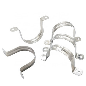 Rigid Pipe Strap Clamp Tube Strap Tension Clip U Brackets Set 304 Stainless Steel Heavy Duty for Pipe Fixing Saddle Clamp