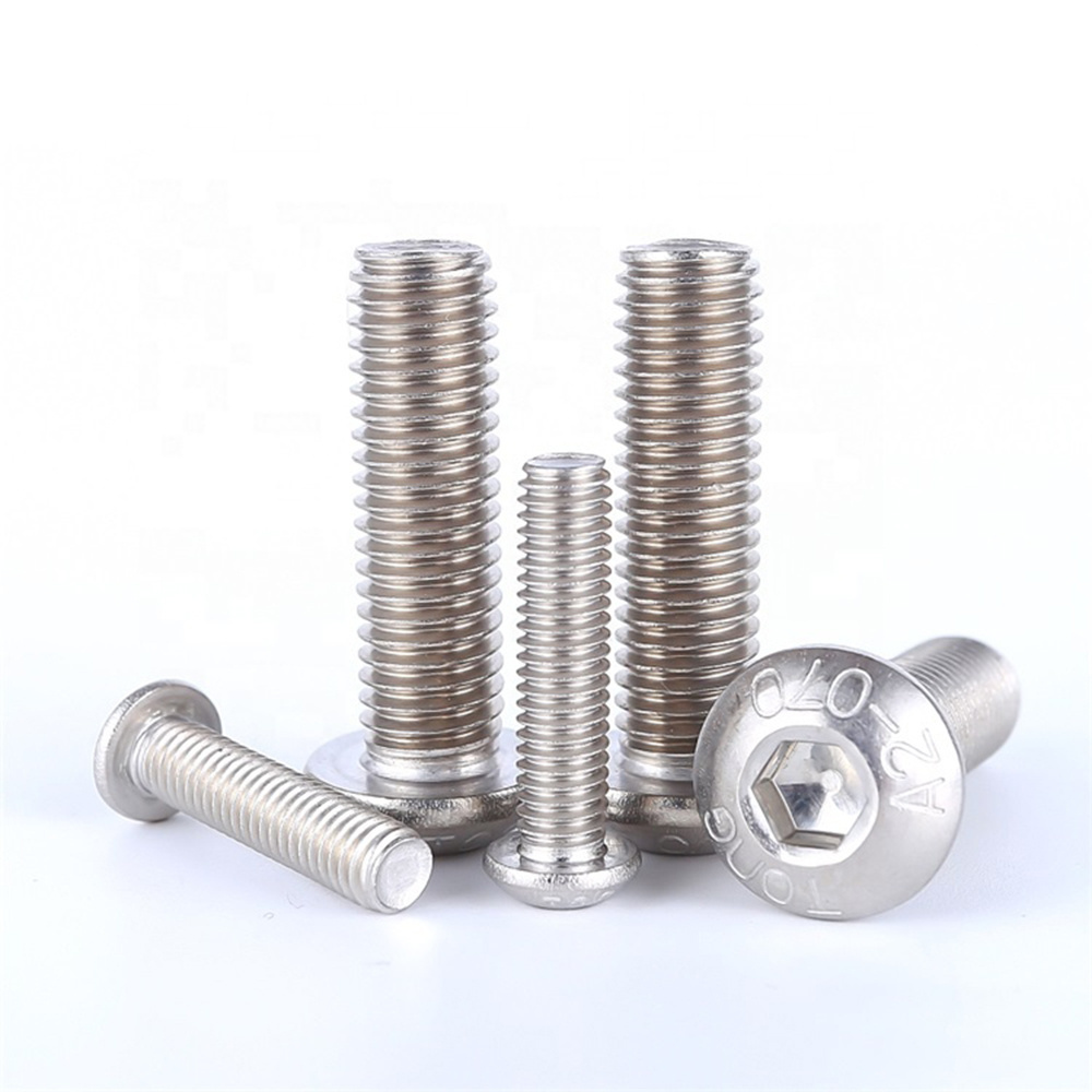 ISO7380 M2 M3 M4 M5 M6 M8 M10 Stainless Steel Hex Drive Hexagon Socket Round Button Head Machine bolts Allen Screws