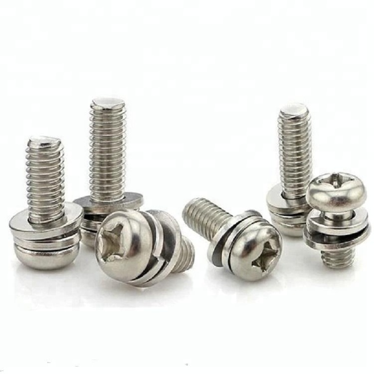 M3 M4 M5 M6 M8 carbon steel grade 8.8 10.9 12.9 combination screws with spring washer