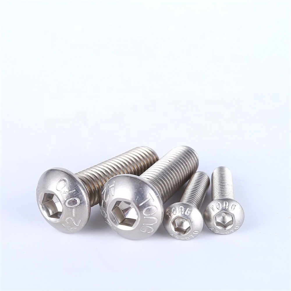 ISO7380 M2 M3 M4 M5 M6 M8 M10 Stainless Steel Hex Drive Hexagon Socket Round Button Head Machine bolts Allen Screws