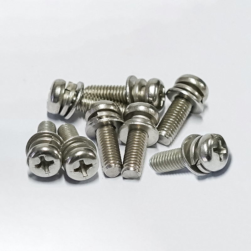 OEM Factory Customised Flat cushion spring cushion round Pan Head Three Combination Screws