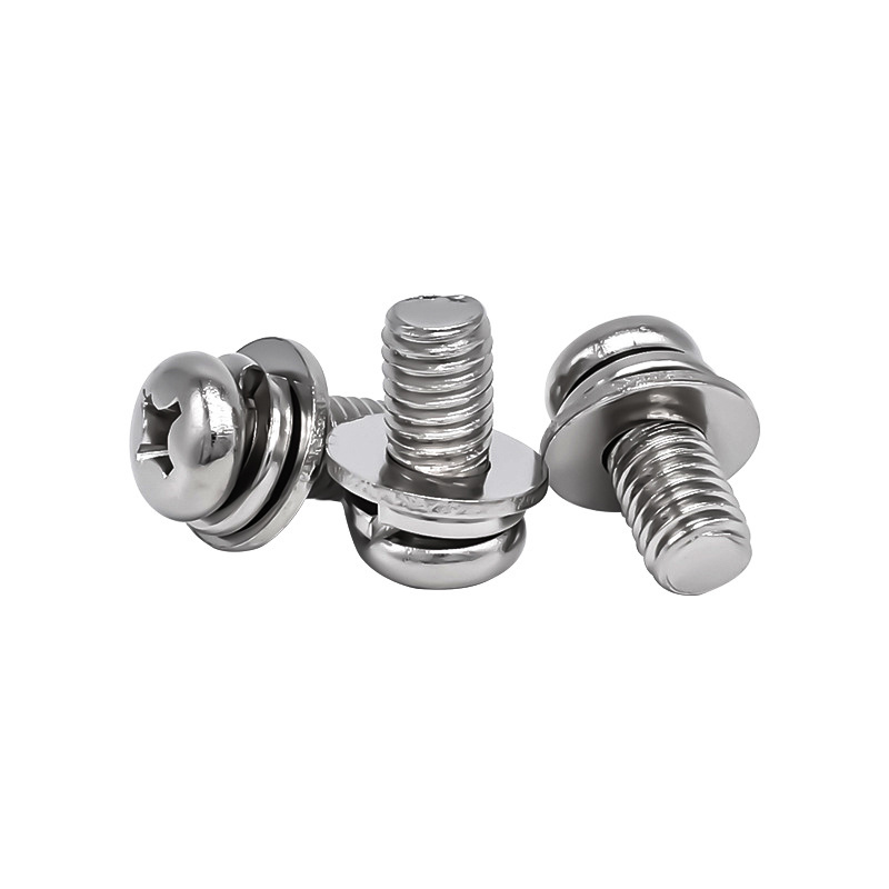 OEM Factory Customised Flat cushion spring cushion round Pan Head Three Combination Screws