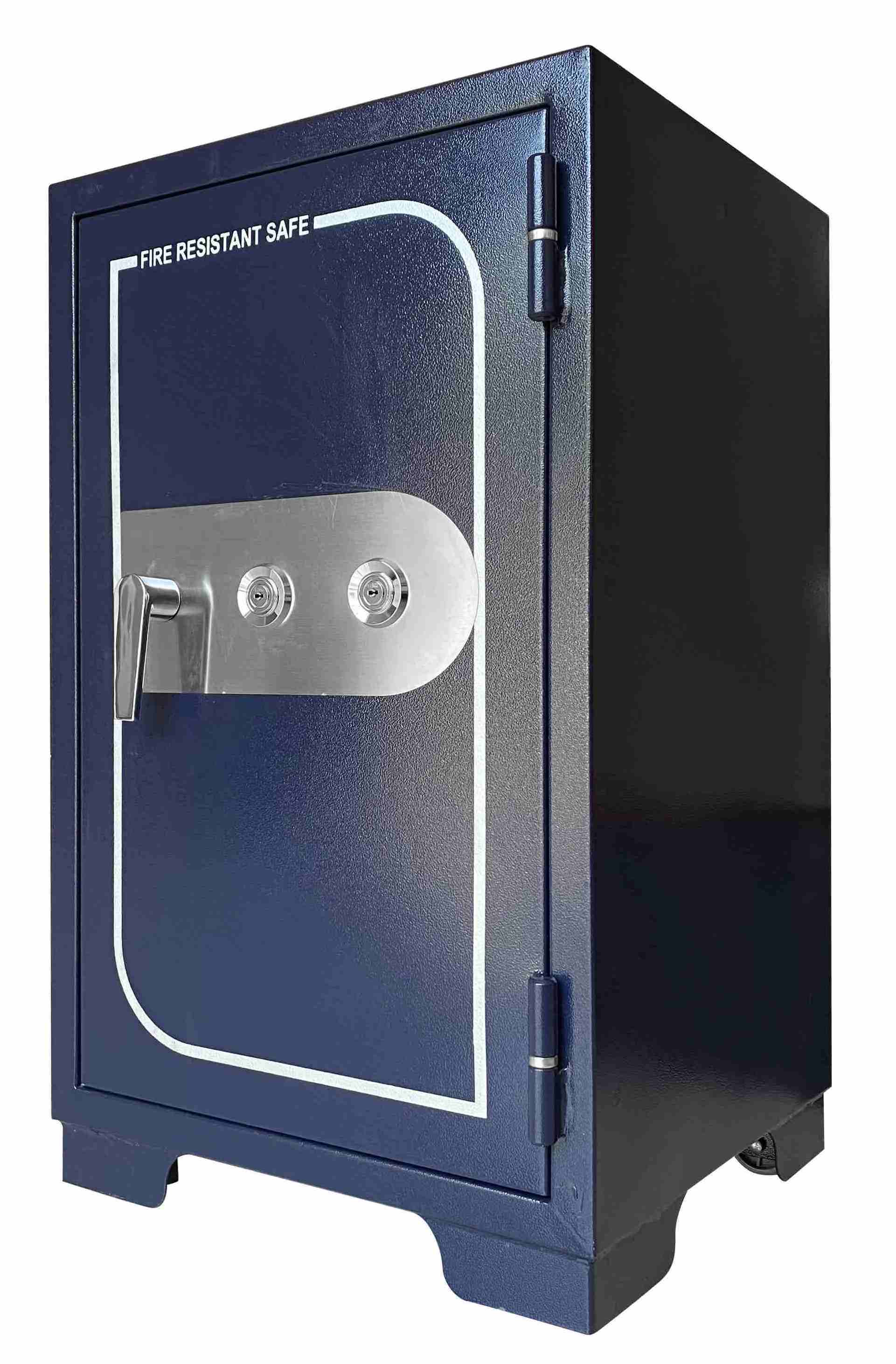 Large heavy home bank office use double keys lock system stainless panel one hour fire resistant secure safe box