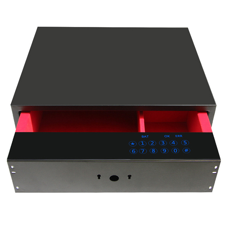 Built In Fingerprint Safe Deposit Box Lock Concealed digital Wardrobe Password Safes Metal Jewelry Drawer Safe Box