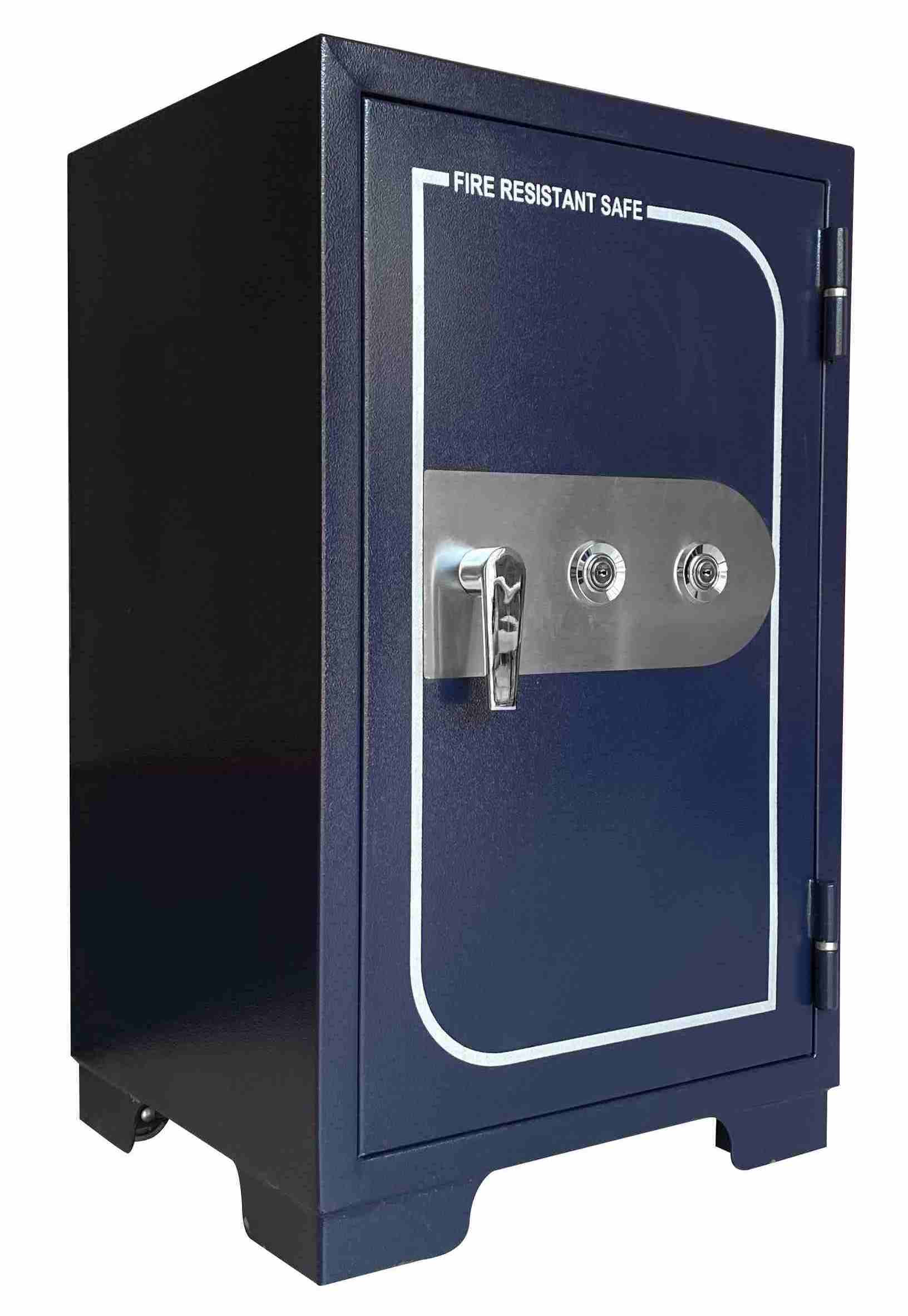 Large heavy home bank office use double keys lock system stainless panel one hour fire resistant secure safe box