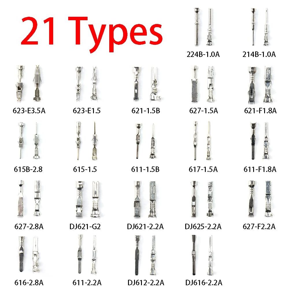 AOWIFT Connector Pins Terminal Automotive Car 1 1.5 1.8 2.2 2.8 3.5mm Wire Removal Non-Insulated Plug Male Female Crimp