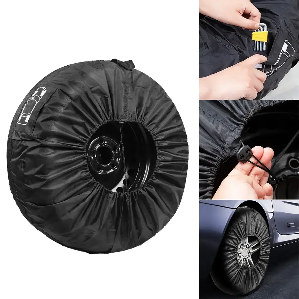 13-23inch Car Spare Tire Cover Case Polyester Tire Cover Storage Bags Vehicle Tyre Waterproof Dust-proof Protector Styling