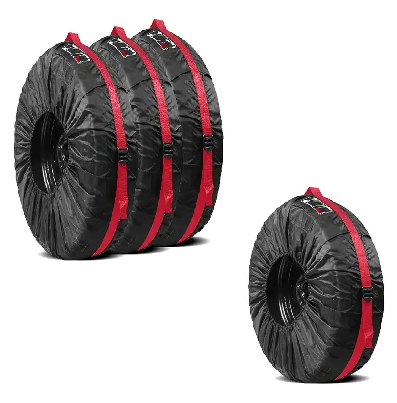 4pcs/Set Waterproof Universal Spare Tire Cover Case Polyester Auto Wheel Tire Storage Bags Auto Tyre Wheel Protector