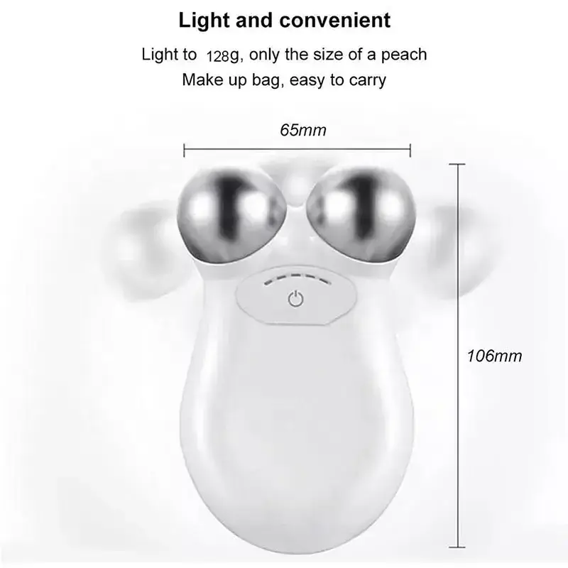 2023 Hot Selling V Shape Tightenttrinity Face Roller Massage Machine Ems Microcurrent Mini Lifting Electric Facial Massager