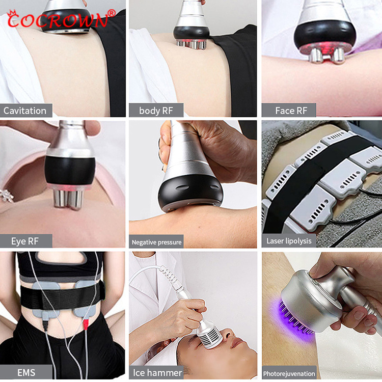 2023 Hot Sale 9 In 1 Multifunction Beauty Machine/lipolaser/cavitation/ Vacuum/rf Slimming Lipo Laser Cavitation Machine