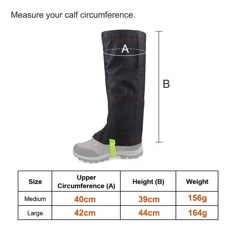 Waterproof Breathable Leg Snow Boots Gaiters For Men Women Hiking Walking Climbing Hunting