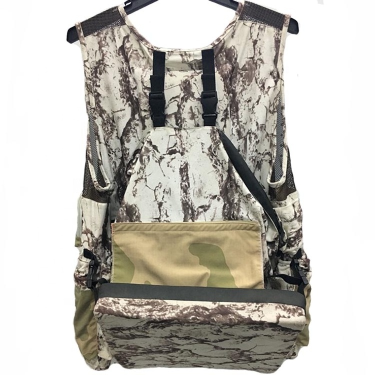 Breathable Camouflage Turkey Vest For Hunting With Seat Cushion Orange Safety