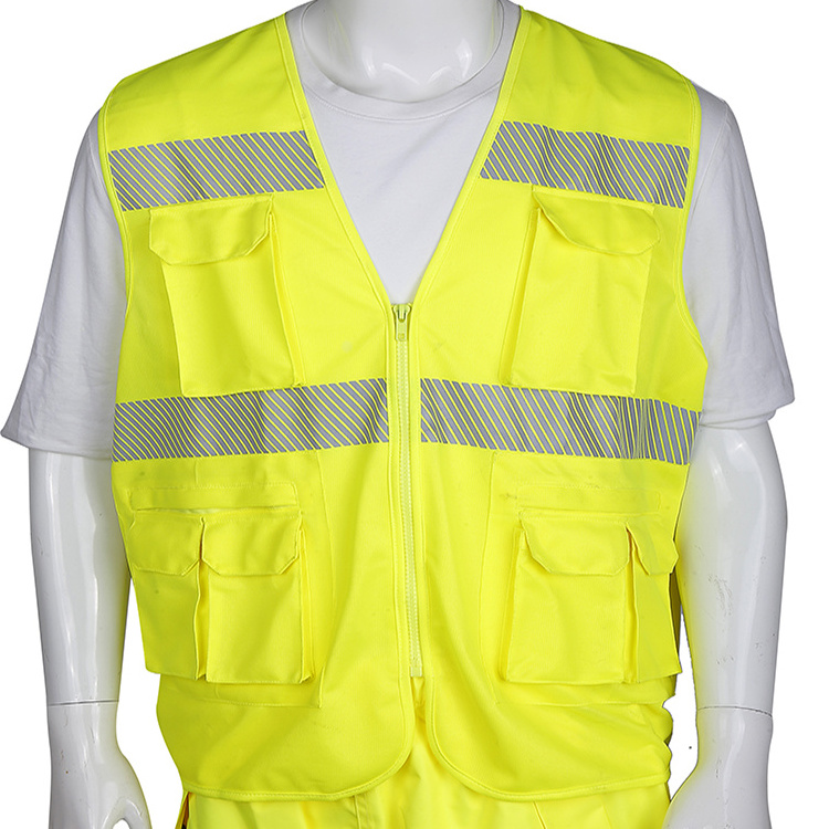 Construction Vest Safety Reflective Safety Night Jacket Cycling Running Outdoor Working Heavy Duty Vest