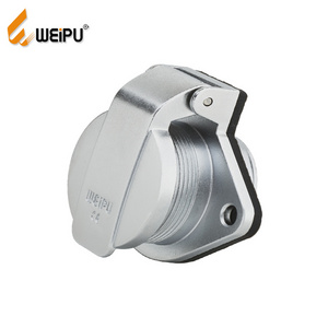 WEIPU IP67 16MM 20MM waterproof connector 2-hole flange receptacle IP67 2 pin insulated electrical cable connector with wire