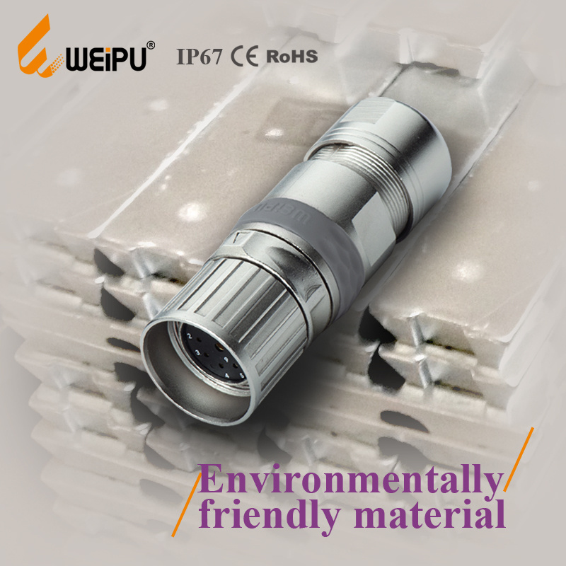 WEIPU M23 series connector M23DK-TK 8pin waterproof 8A female circular cable connector