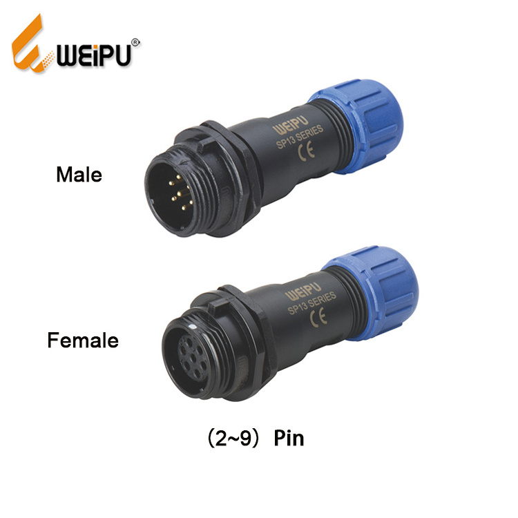 Weipu factory Solder Nylon pa66 cable waterproof ip68 connector male and female connector for extension cord