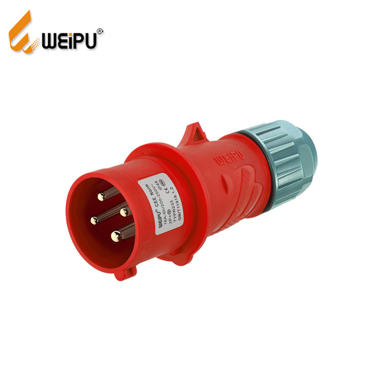 China factory 16A 2P+E 3poles 4poles 5pole IP44 CEE standard electrical plug Industrial connector