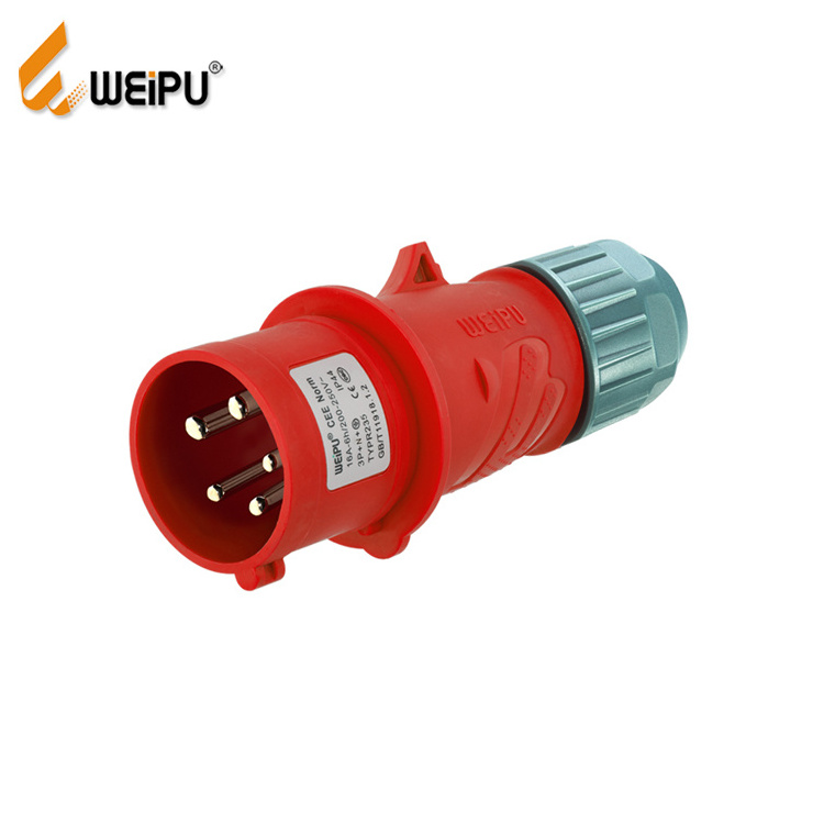 China factory 16A 2P+E 3poles 4poles 5pole IP44 CEE standard electrical plug Industrial connector