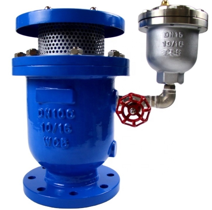 2024 DN100 4'' ductile iron QT450 Compound combination Flange Ends Single Ball Orifice Air Release Valve