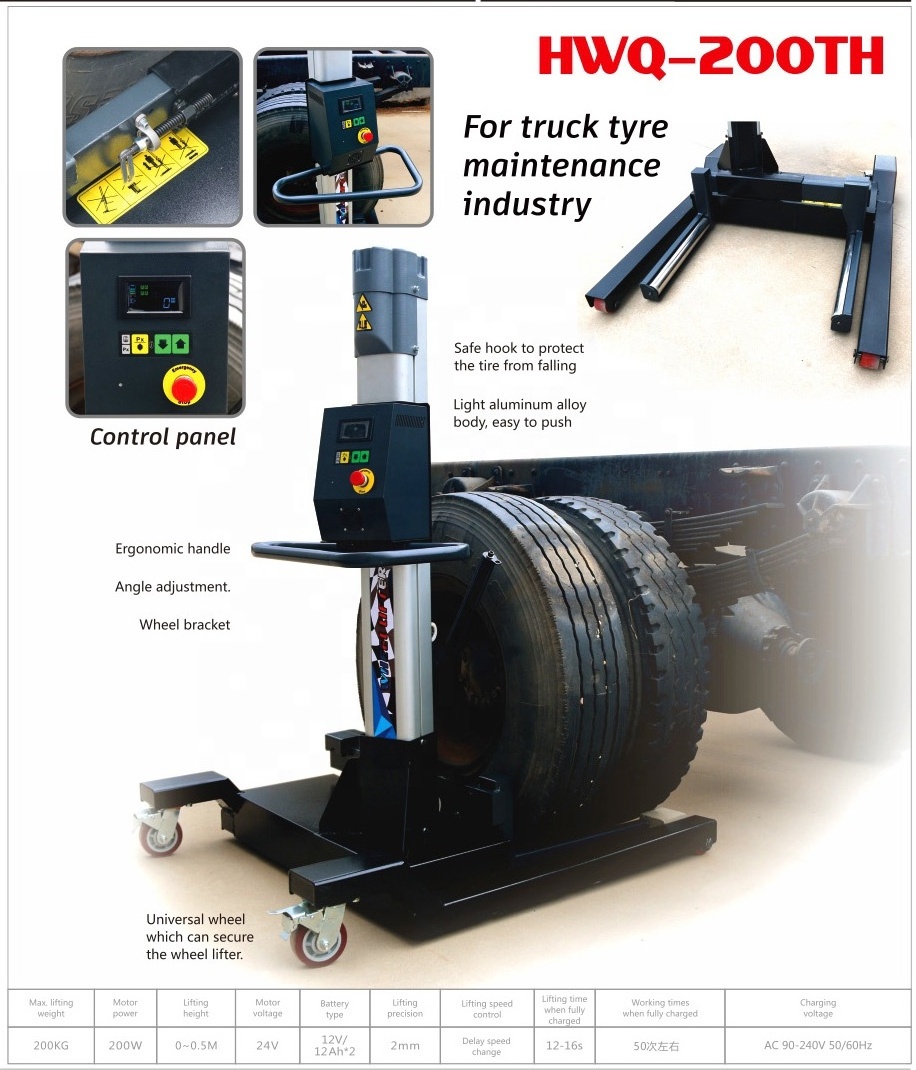 Truck tire stacking machine wheel lifter