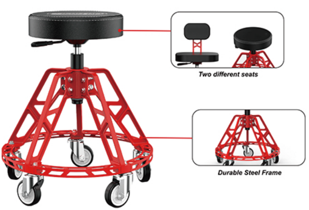 Heavy duty rolling stool adjustable tool creeper Seat