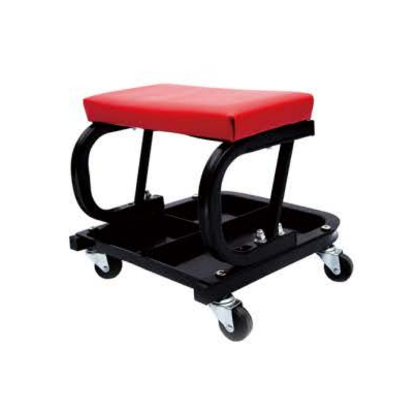 Height Adjustable Heavy Duty Rolling Pneumatic Creeper Garage/Shop Seat Padded Mechanic Stool with Tool Tray for Car Repair