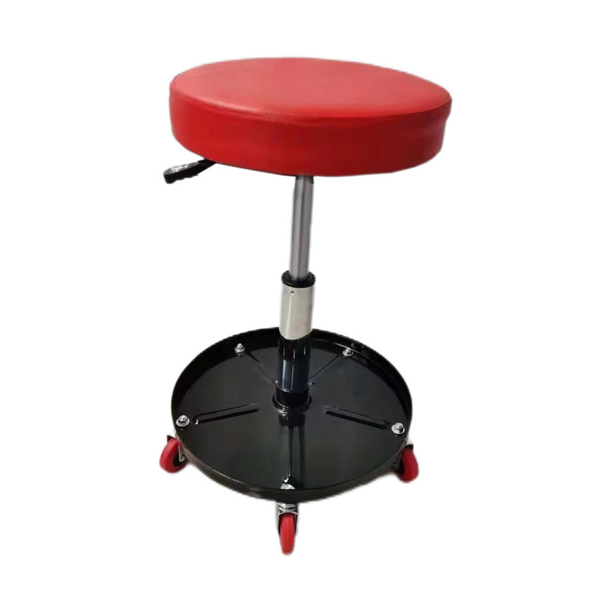 Height Adjustable Heavy Duty Rolling Pneumatic Creeper Garage/Shop Seat Padded Mechanic Stool with Tool Tray for Car Repair