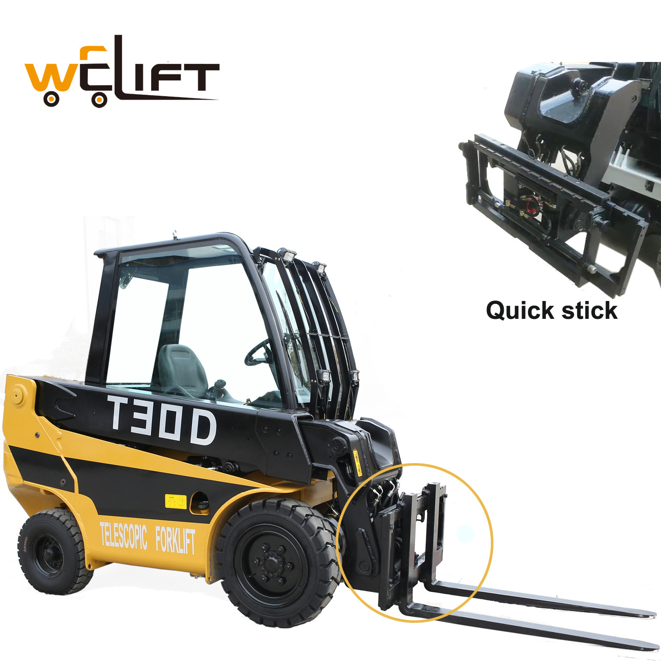 WELIFT Farm and agriculture machinery telescopic loader Forklift 4m-7m all terrain forklift telehandler 4WD