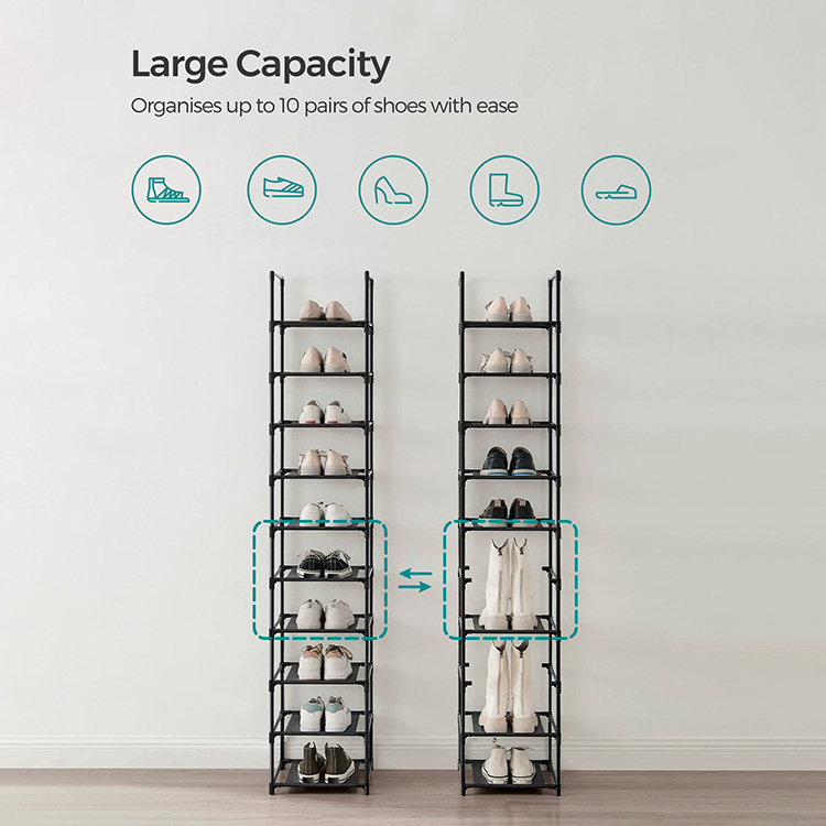 Shoe Rack Cabinet Modern Multipurpose Shoe Rack 10 Tier Shoe Rack 30 Pair Tier Free Standing For Space Saving Storage Organizer