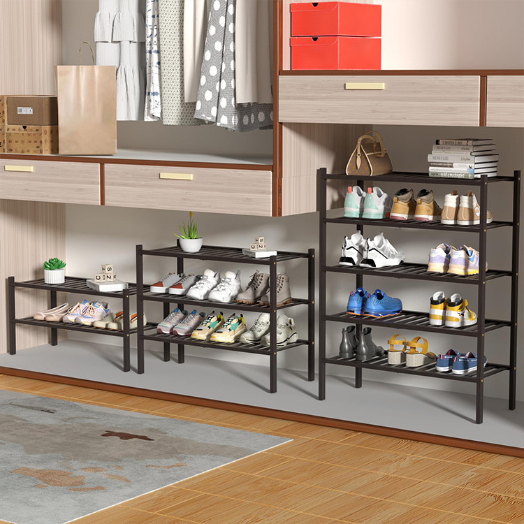 2023 Cabinet Bamboo Shoe Rack Bench Brown 4 Tiers Shelves Display Storage And Organizer For Bedroom  Entryway Hallway