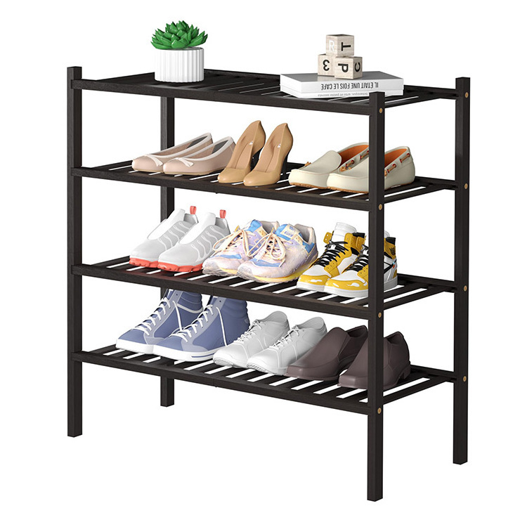 2023 Cabinet Bamboo Shoe Rack Bench Brown 4 Tiers Shelves Display Storage And Organizer For Bedroom  Entryway Hallway