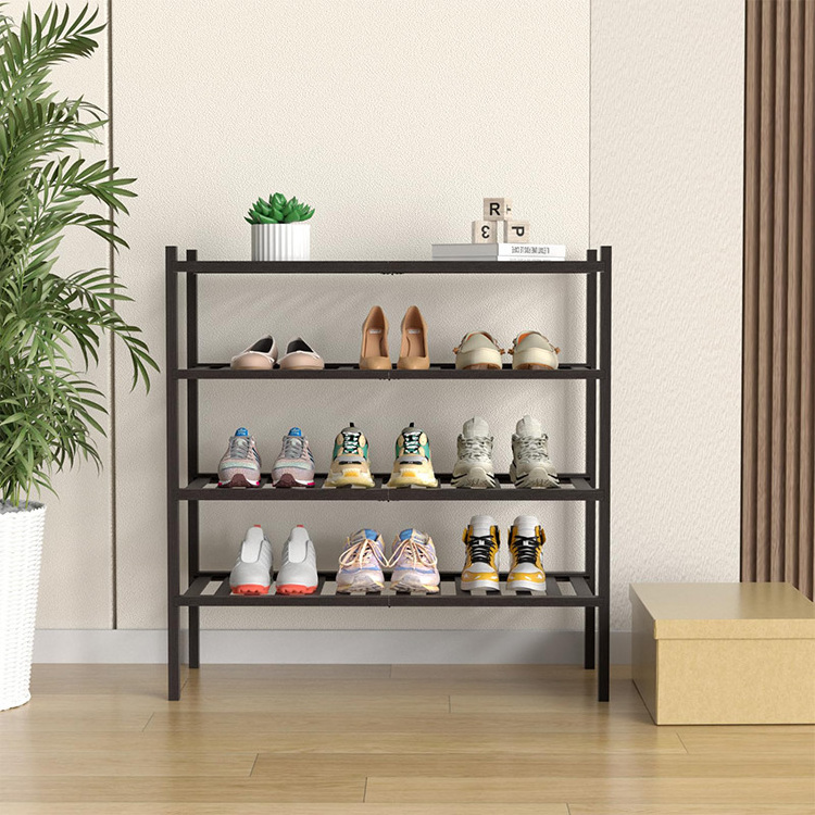 2023 Cabinet Bamboo Shoe Rack Bench Brown 4 Tiers Shelves Display Storage And Organizer For Bedroom  Entryway Hallway