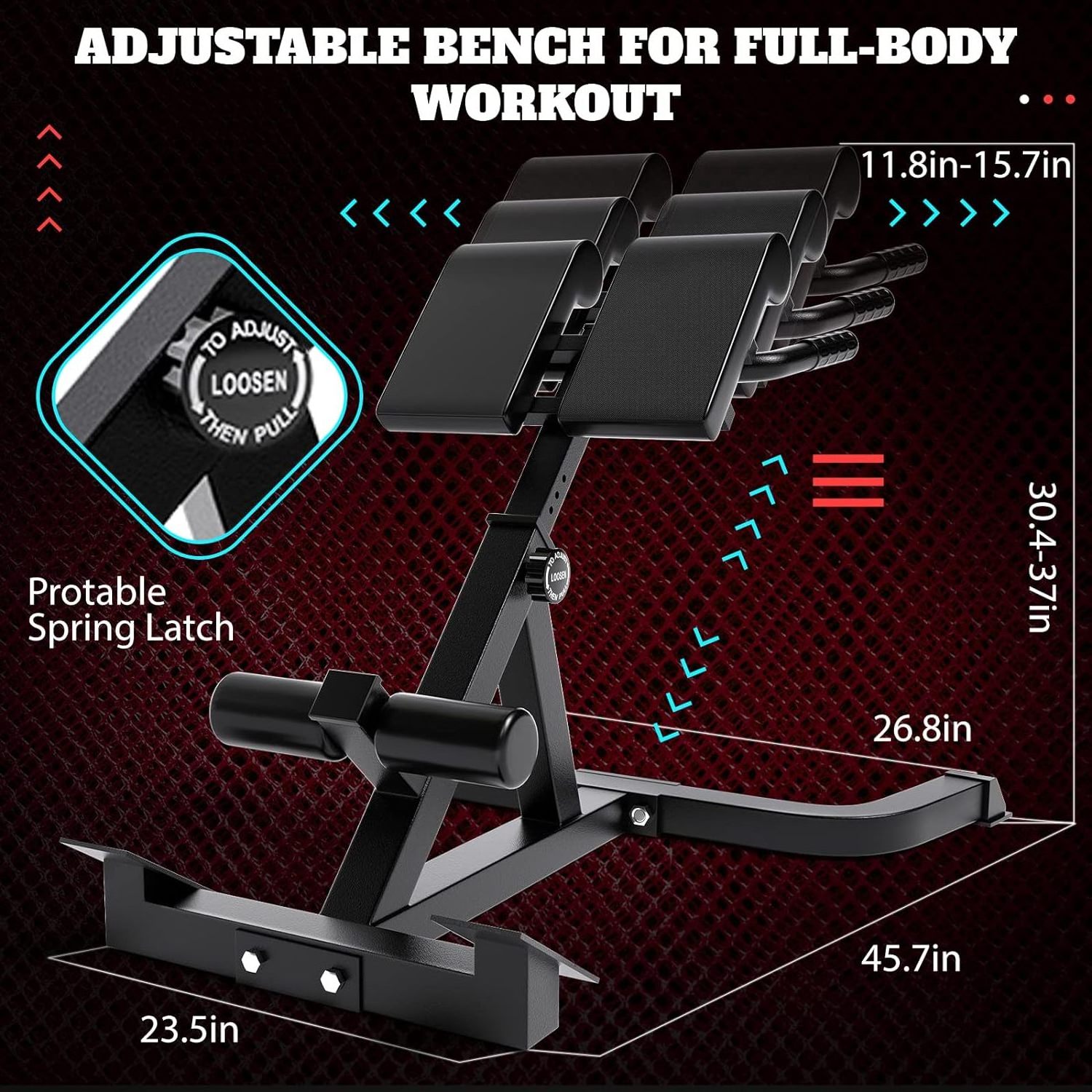 Wellshow Back Extension Bench Functional Ab Bench Abdominal Exercise Waist Extension Workout Buttocks Machine Leg Strength